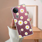 Beautiful Daisy Floral Transparent Silicon Case For Vivo T1 44W