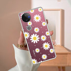 Beautiful Daisy Floral Transparent Silicon Case For Vivo V50 5G