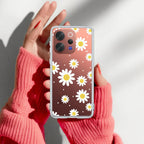 Beautiful Daisy Floral Transparent Silicon Case For Vivo V21e 5G