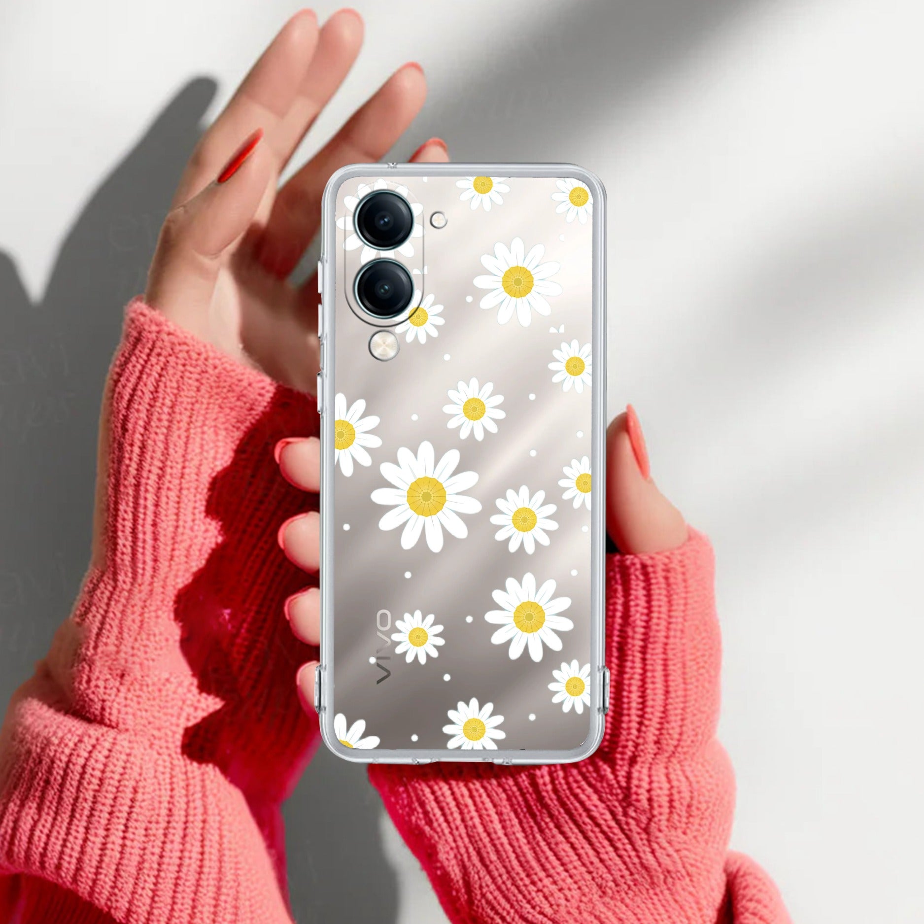 Beautiful Daisy Floral Anti Yellow Case For Vivo T4 Lite 5G
