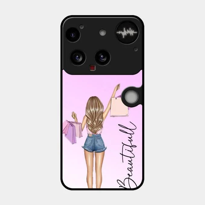 Beautiful Shopping Girl Phone Cover For Nothing