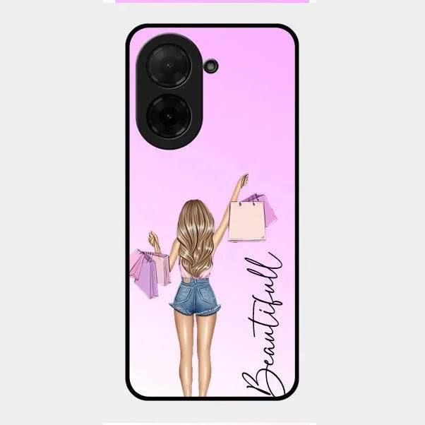 Beautiful Shopping Girl Phone Cover For Poco