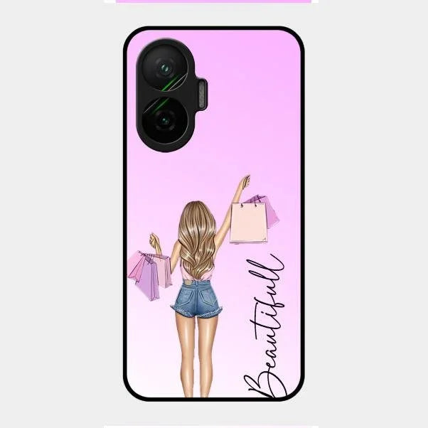 Beautiful Shopping Girl Phone Cover For Poco