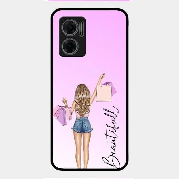 Beautiful Shopping Girl Phone Cover For Redmi