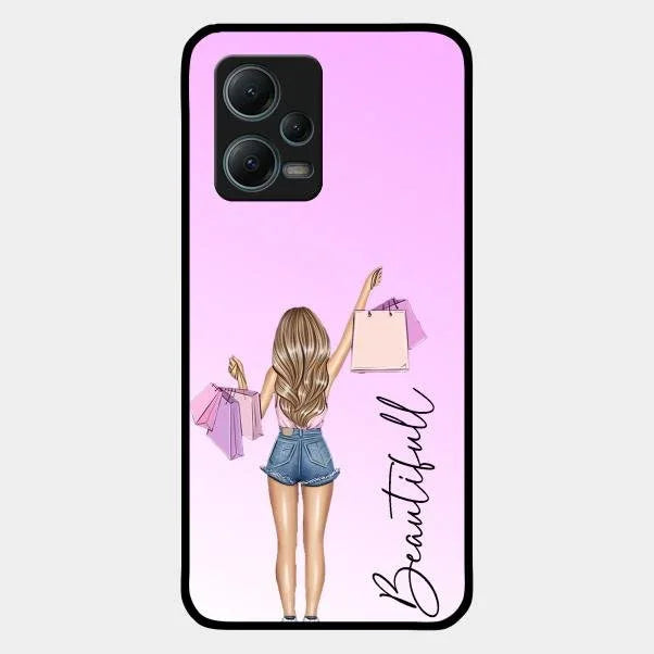 Beautiful Shopping Girl Phone Cover For Redmi