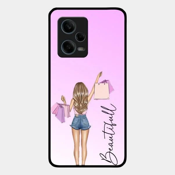 Beautiful Shopping Girl Phone Cover For Redmi