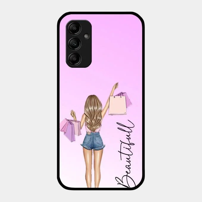 Beautiful Shopping Girl Phone Cover For Samsung