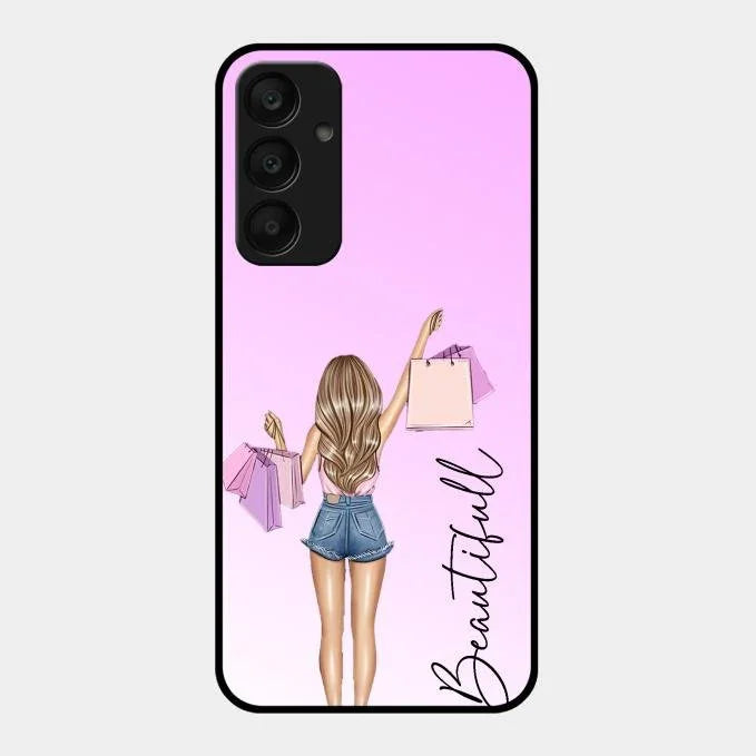 Beautiful Shopping Girl Phone Cover For Samsung
