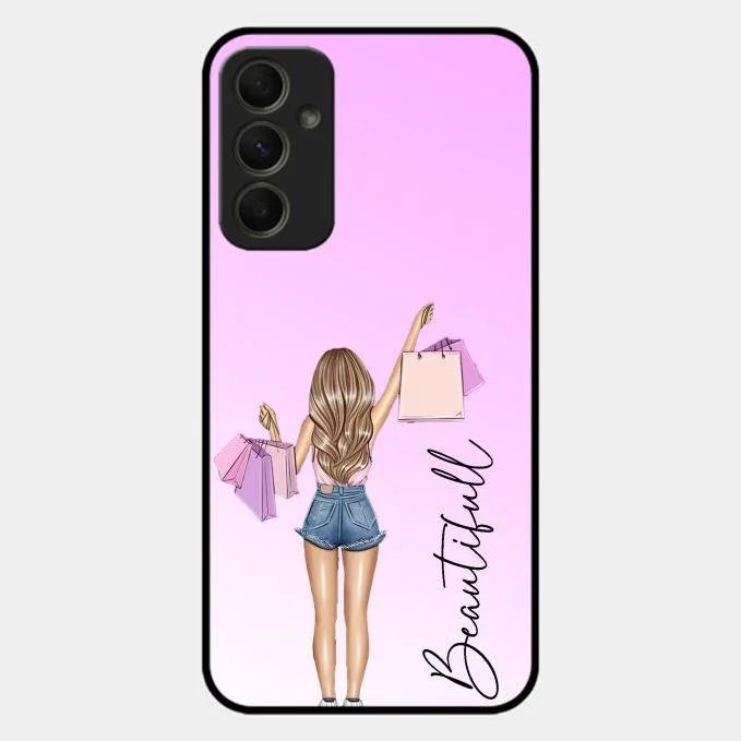 Beautiful Shopping Girl Phone Cover For Samsung