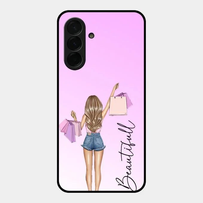 Beautiful Shopping Girl Phone Cover For Samsung