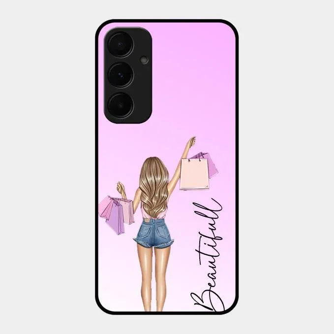 Beautiful Shopping Girl Phone Cover For Samsung