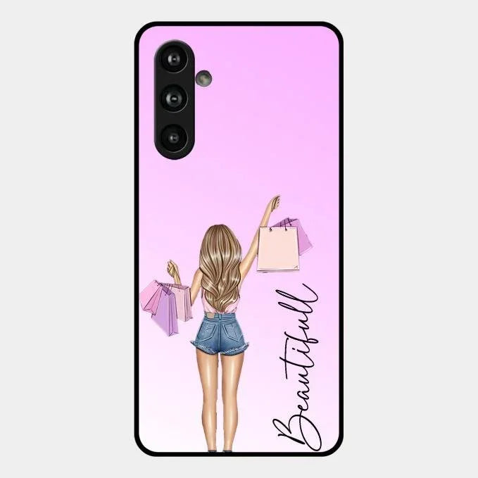 Beautiful Shopping Girl Phone Cover For Samsung
