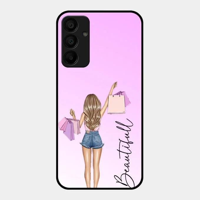 Beautiful Shopping Girl Phone Cover For Samsung