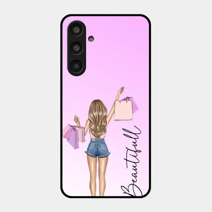 Beautiful Shopping Girl Phone Cover For Samsung