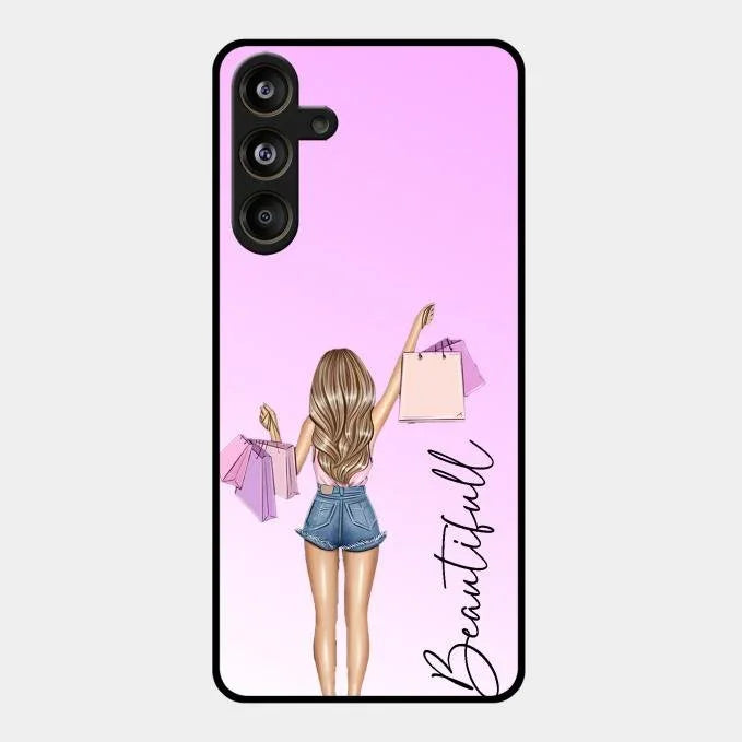 Beautiful Shopping Girl Phone Cover For Samsung