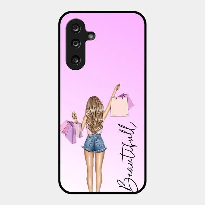 Beautiful Shopping Girl Phone Cover For Samsung