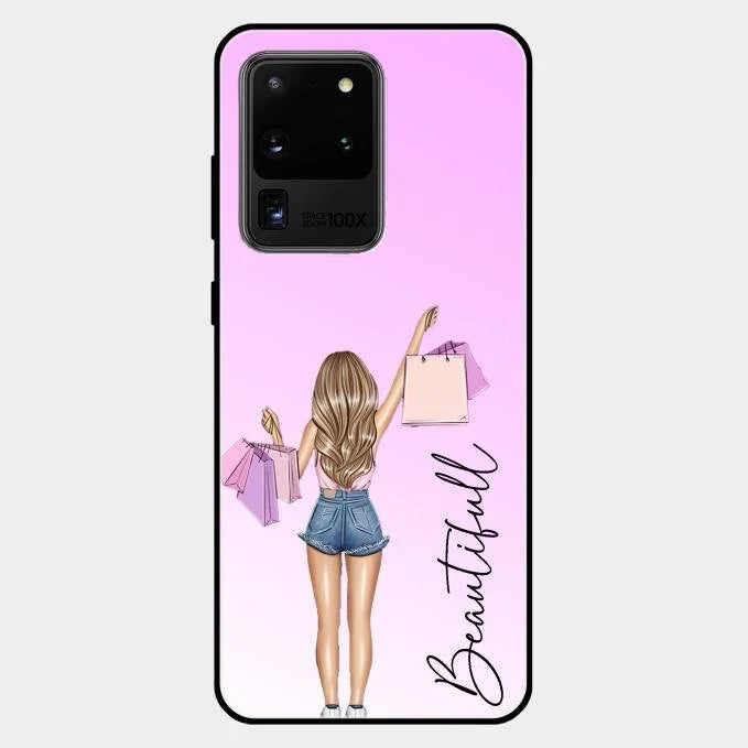 Beautiful Shopping Girl Phone Cover For Samsung