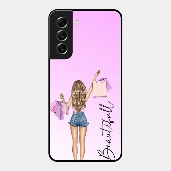 Beautiful Shopping Girl Phone Cover For Samsung