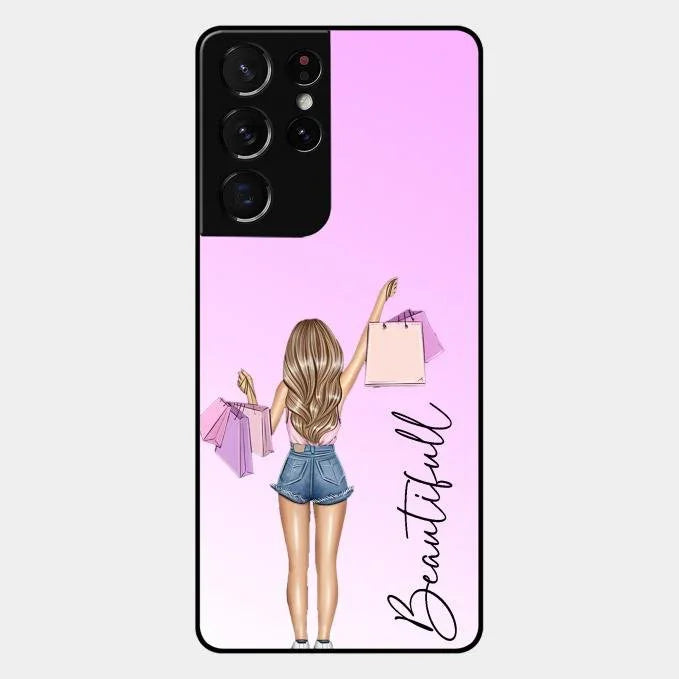 Beautiful Shopping Girl Phone Cover For Samsung