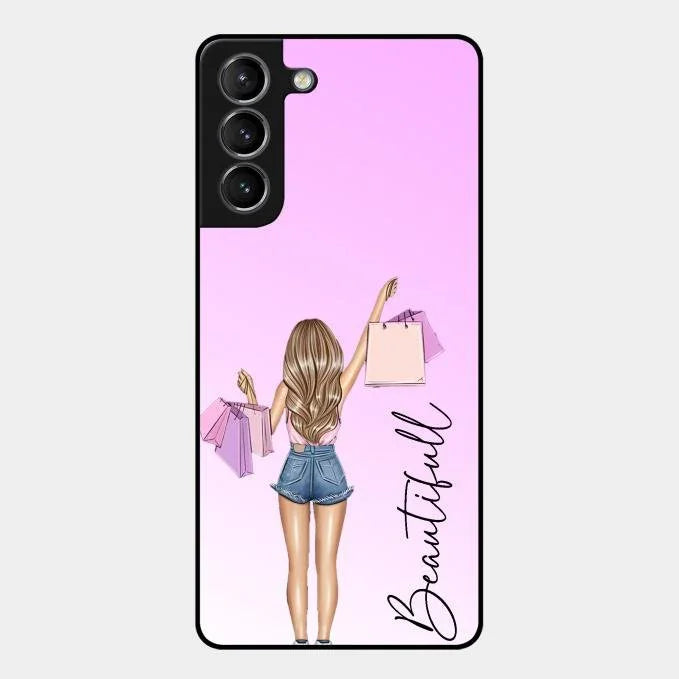 Beautiful Shopping Girl Phone Cover For Samsung
