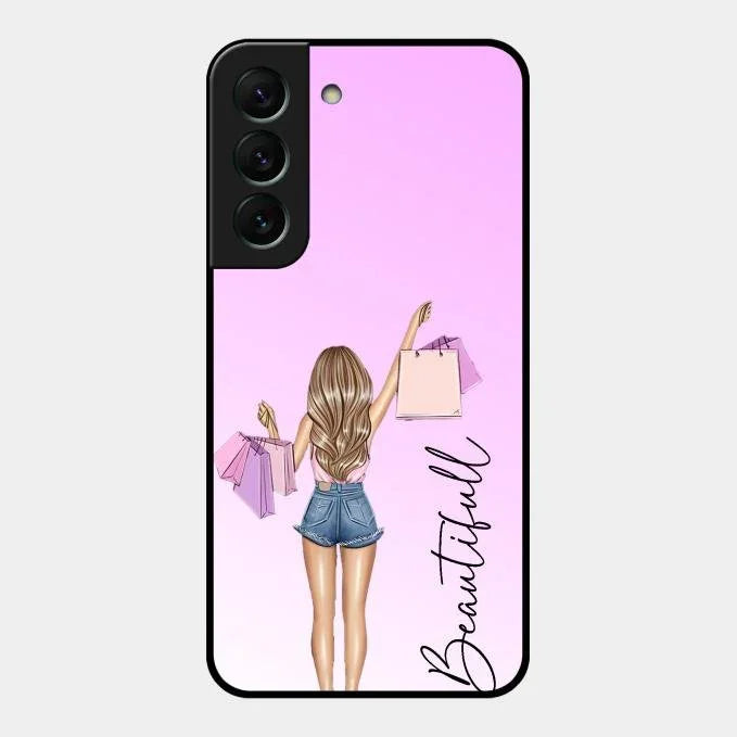 Beautiful Shopping Girl Phone Cover For Samsung