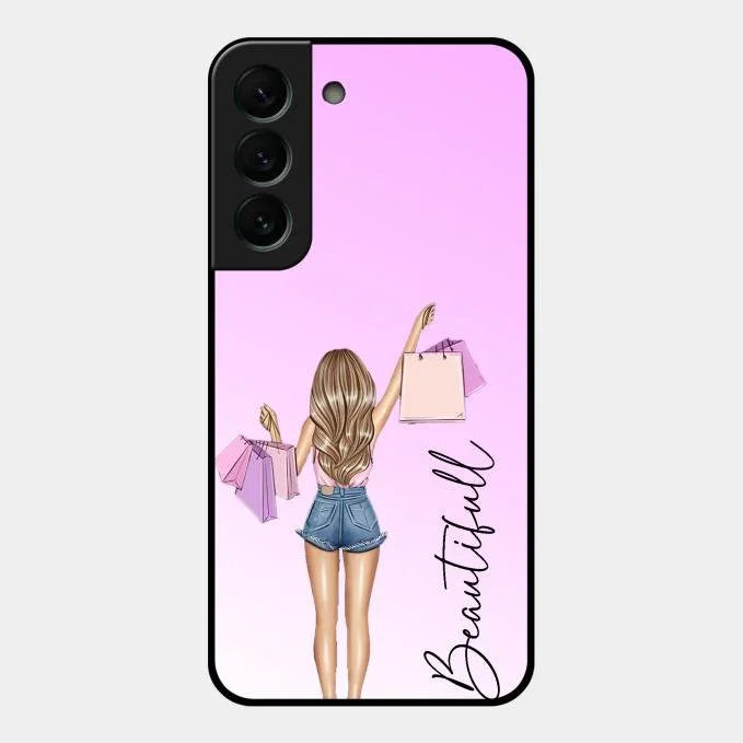 Beautiful Shopping Girl Phone Cover For Samsung