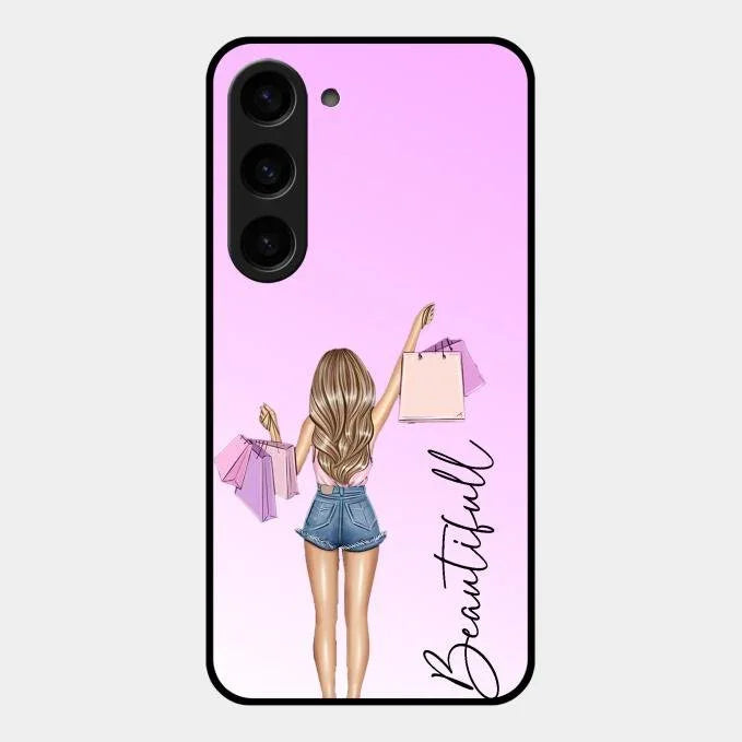Beautiful Shopping Girl Phone Cover For Samsung