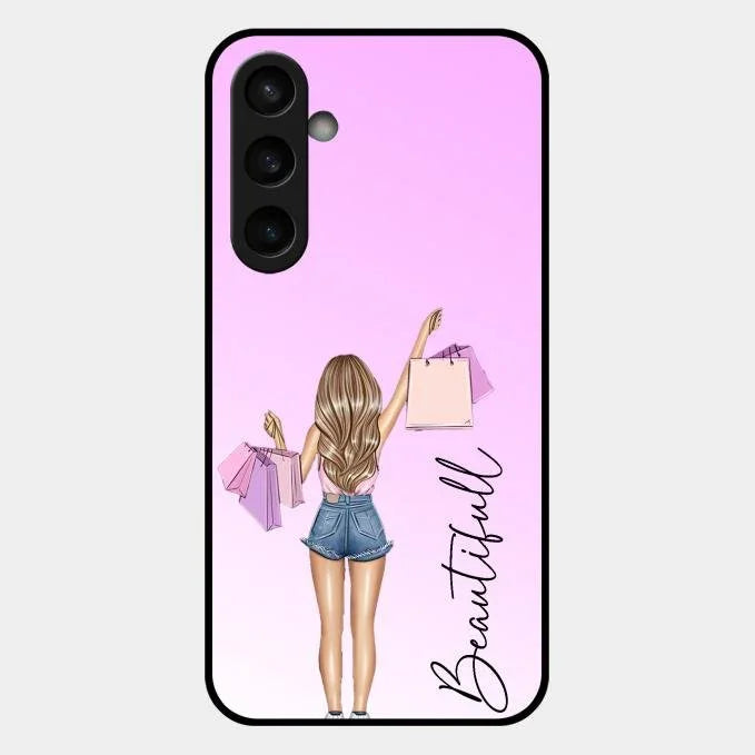 Beautiful Shopping Girl Phone Cover For Samsung