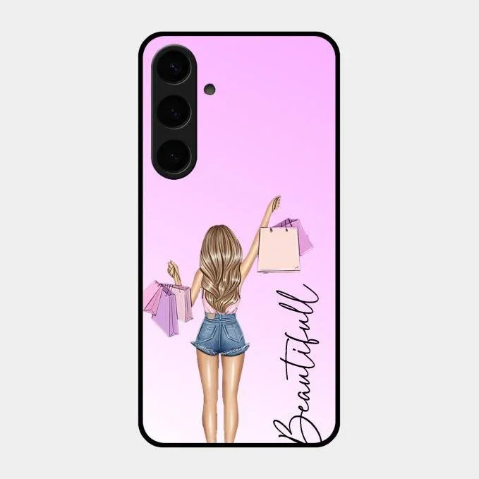 Beautiful Shopping Girl Phone Cover For Samsung