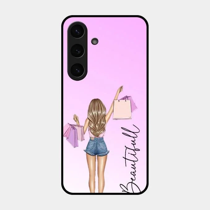 Beautiful Shopping Girl Phone Cover For Samsung