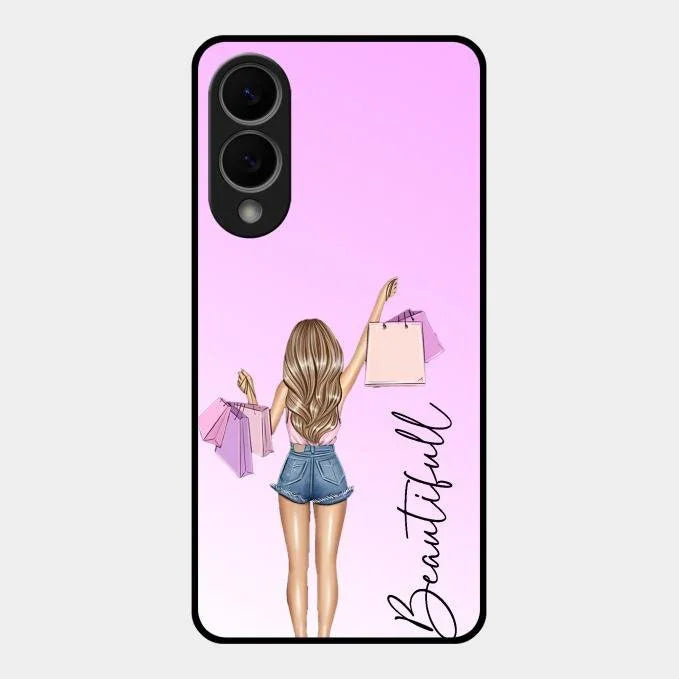 Beautiful Shopping Girl Phone Cover For Samsung
