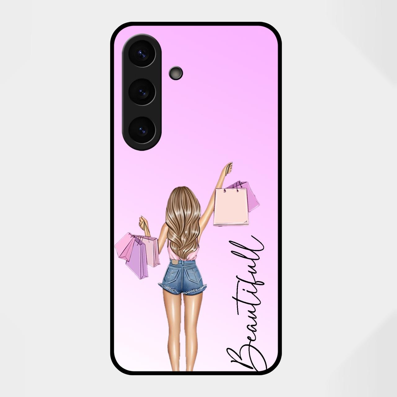 Beautiful Shopping Girl Phone Cover For Samsung