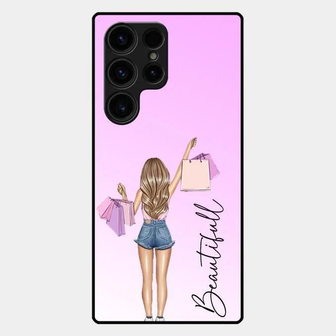 Beautiful Shopping Girl Phone Cover For Samsung