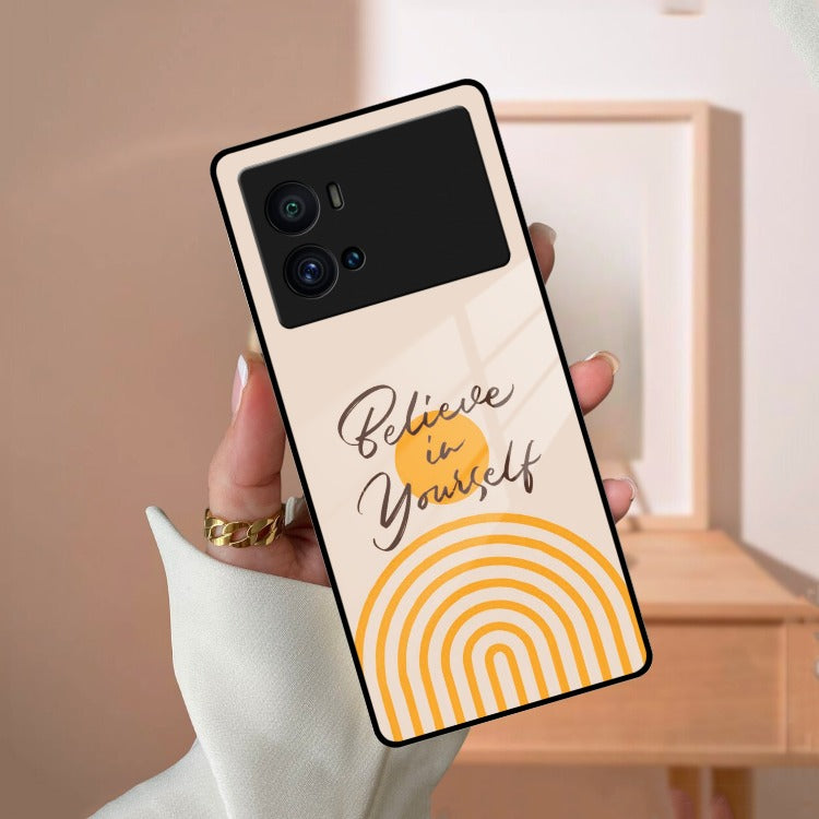 Believe In Yourself Glass Case Cover For iQOO