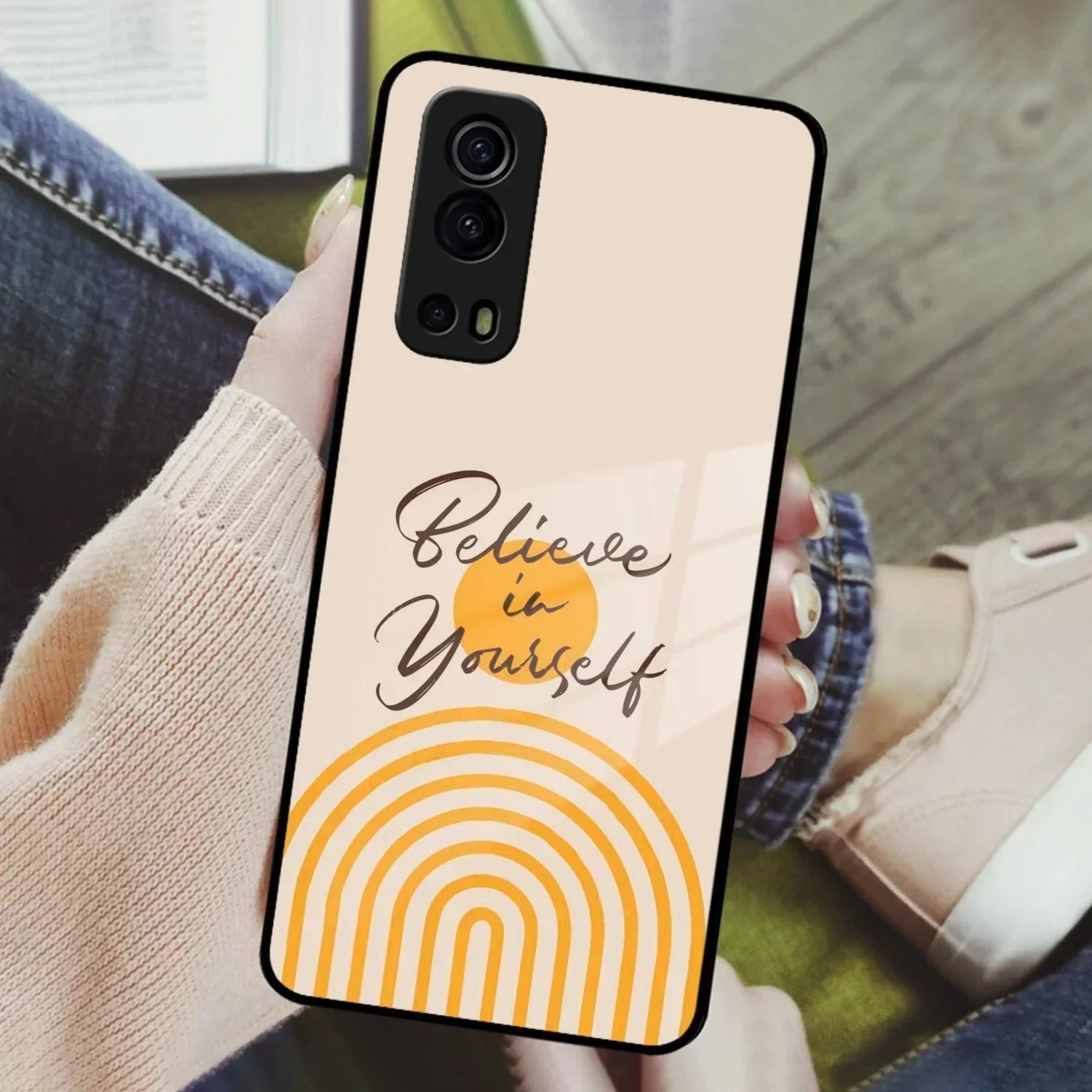 Believe In Yourself Glass Case Cover For iQOO - ShopOnCliQ