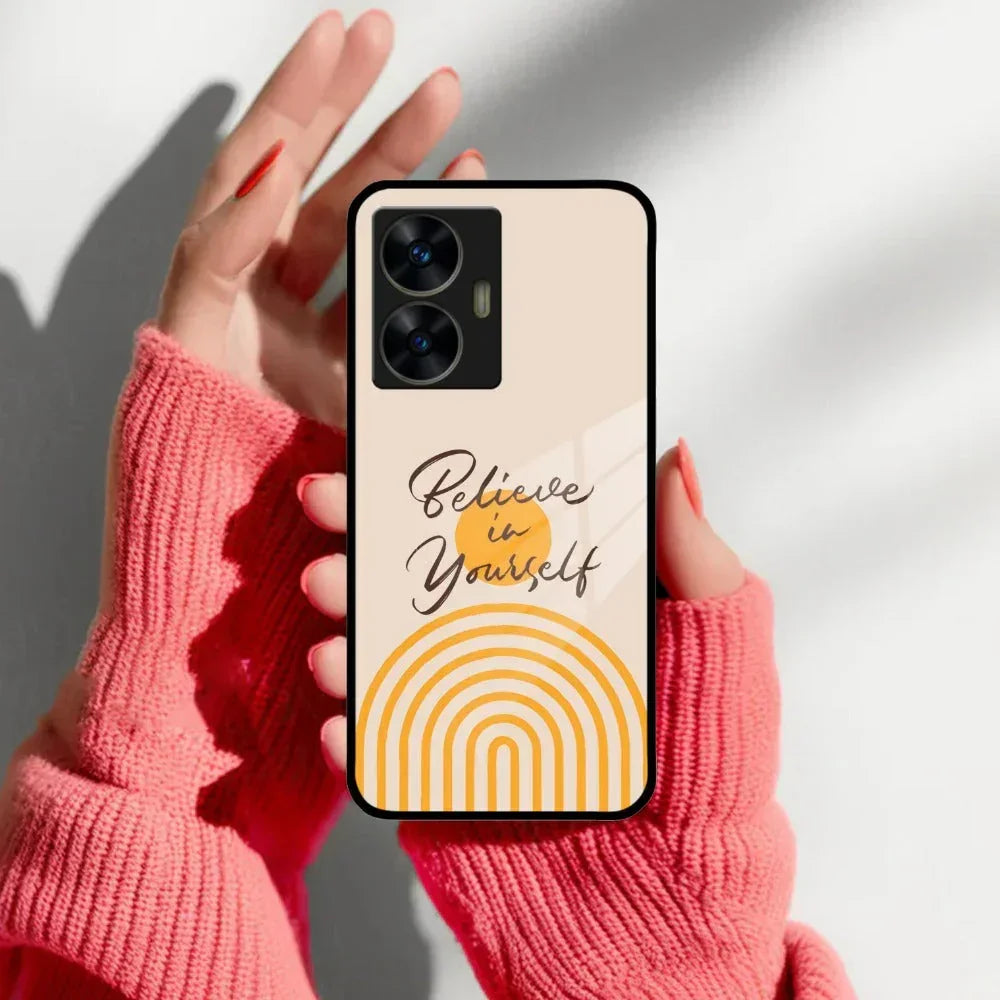 Believe In Yourself Glass Case Cover For Realme/Narzo - ShopOnCliQ