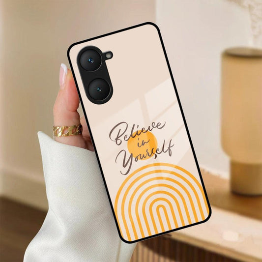 Believe In Yourself Glass Case Cover For iQOO