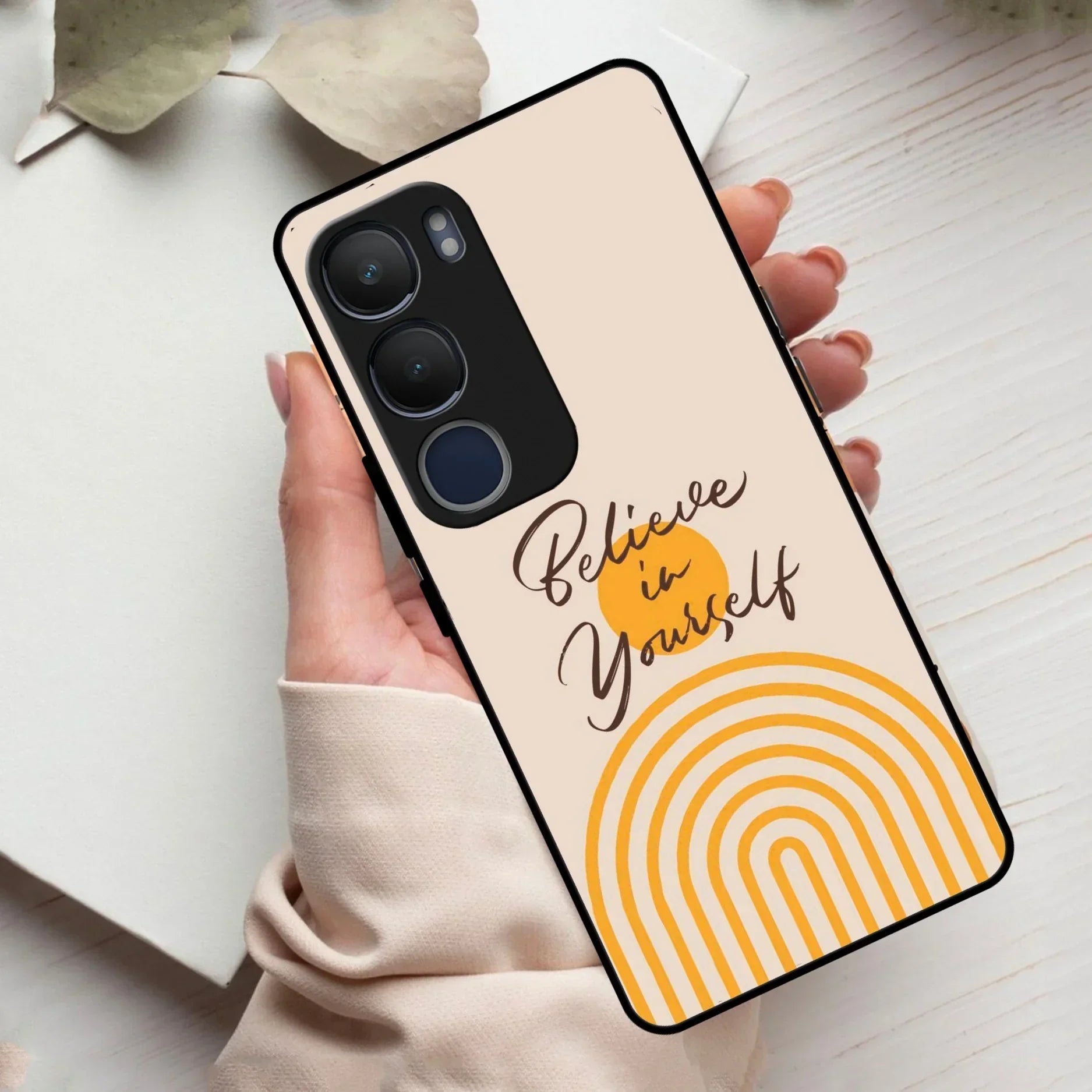 Believe In Yourself Glass Case Cover For Vivo - ShopOnCliQ