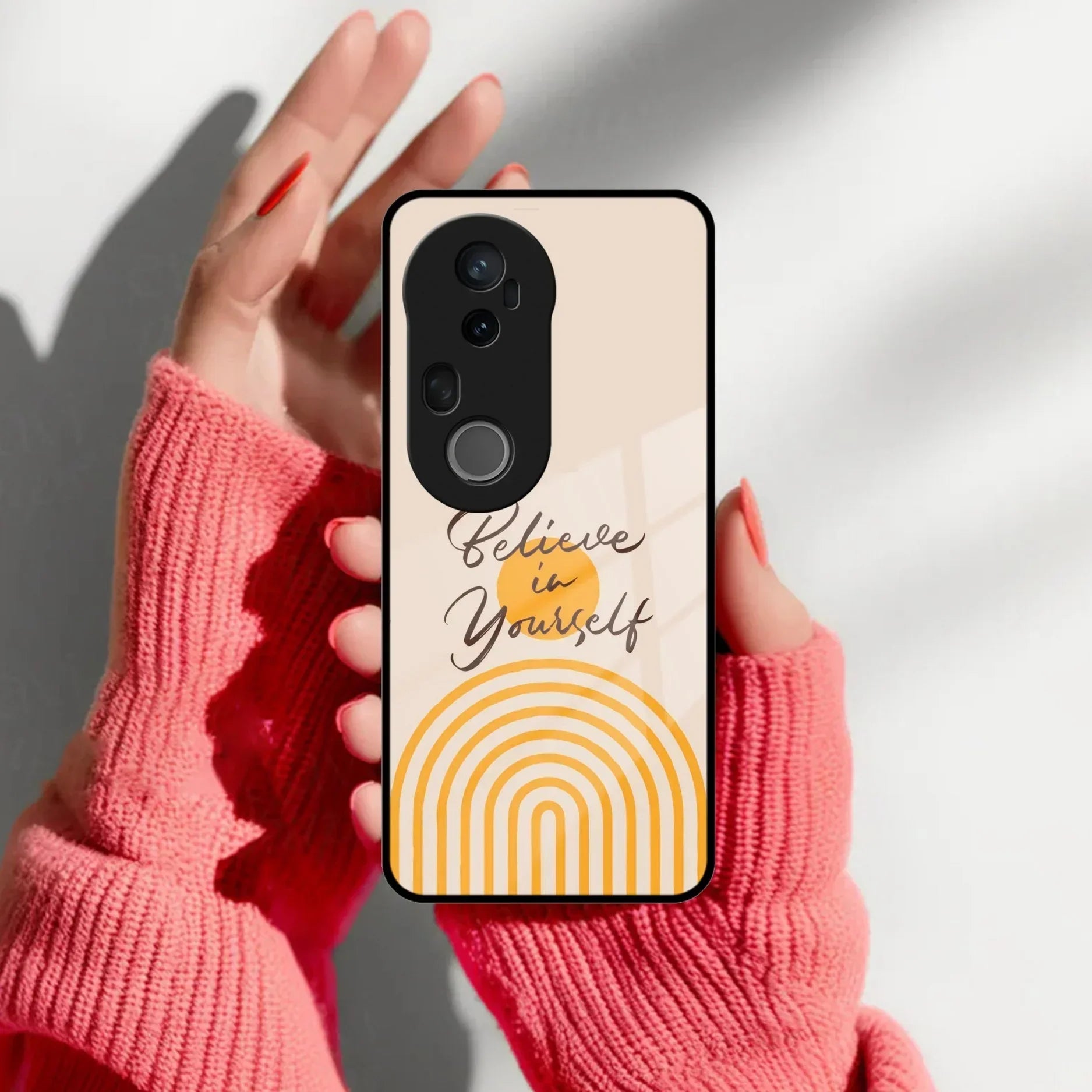 Believe In Yourself Glass Case Cover For Vivo - ShopOnCliQ