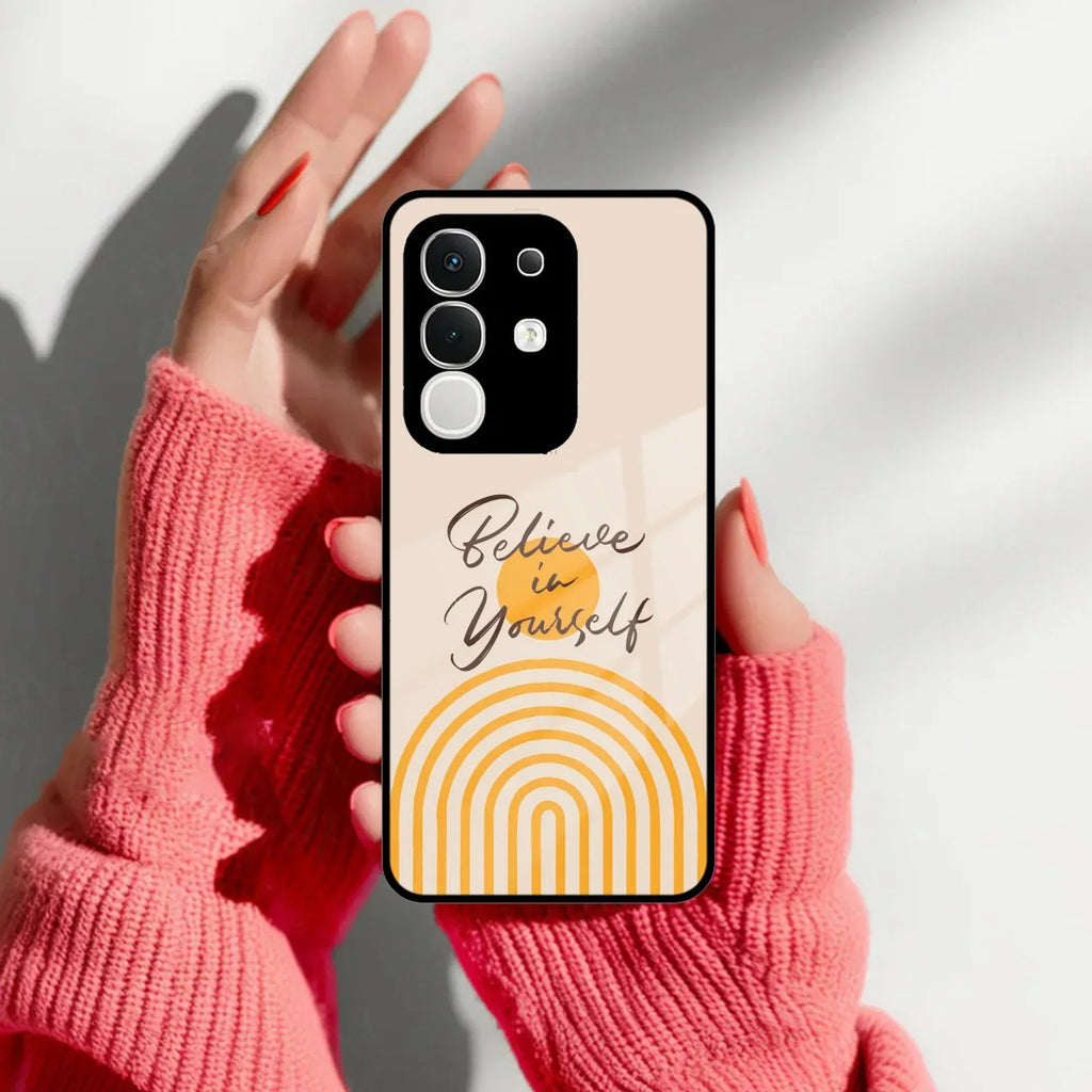 Believe In Yourself Glass Case Cover For Vivo - ShopOnCliQ