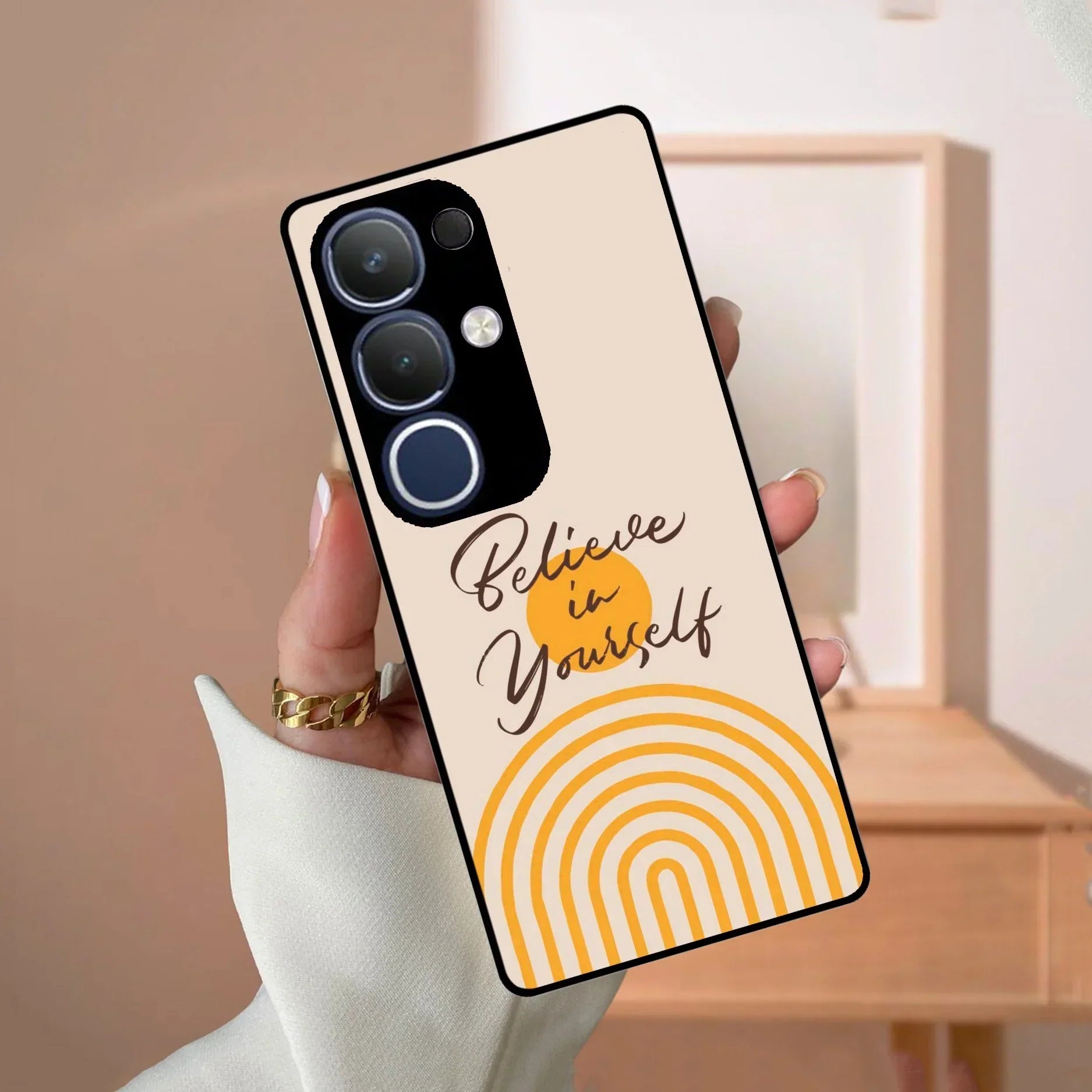 Believe In Yourself Glass Case Cover For Vivo - ShopOnCliQ