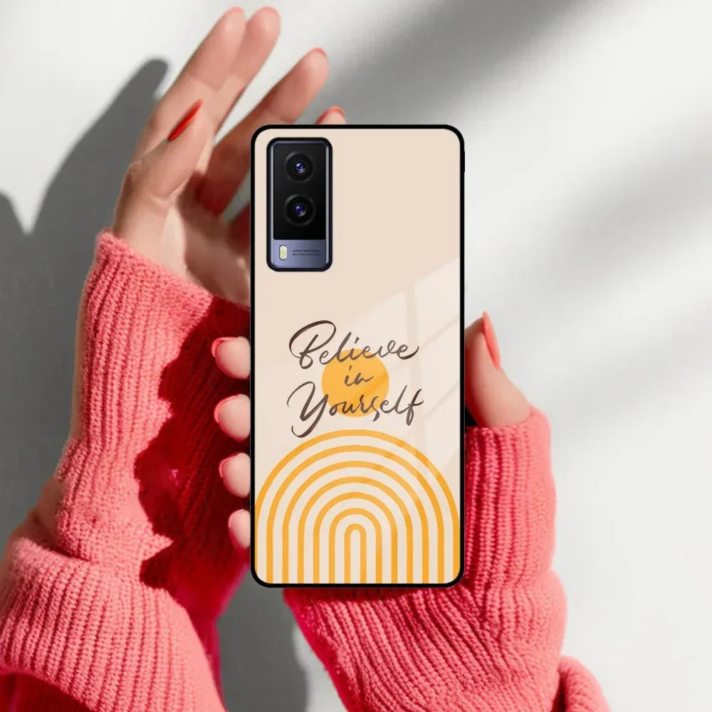 Believe In Yourself Glass Case Cover For Vivo - ShopOnCliQ