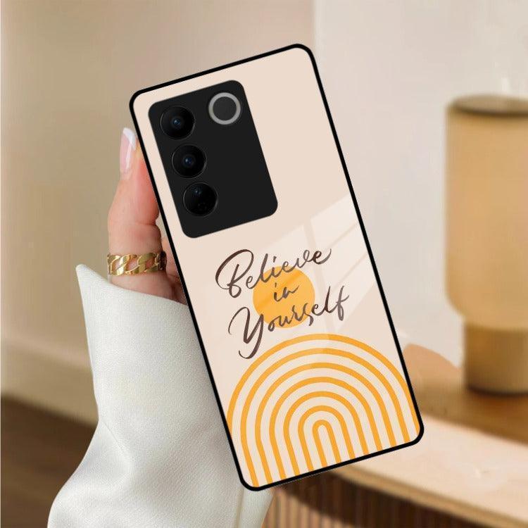 Believe In Yourself Glass Case Cover For Vivo - ShopOnCliQ