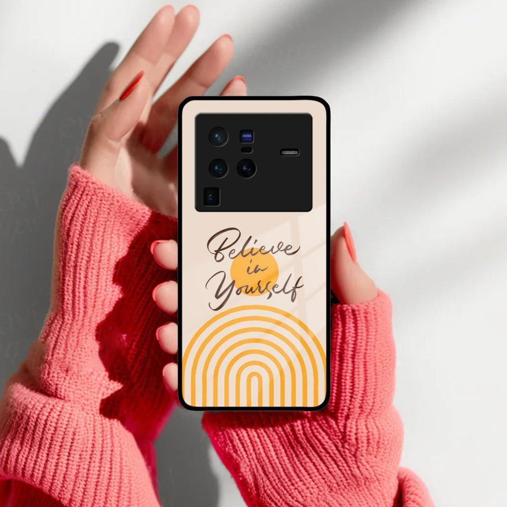 Believe In Yourself Glass Case Cover For iQOO