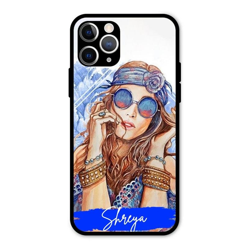 Bindass Babe Customize Glass Case Cover For iPhone 11 Pro