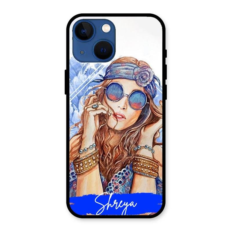 Bindass Babe Customize Glass Case Cover For iPhone 13 mini