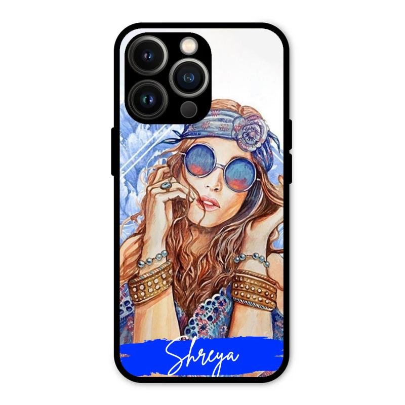 Bindass Babe Customize Glass Case Cover For iPhone 13 Pro