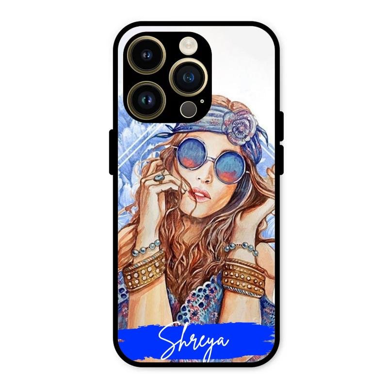 Bindass Babe Customize Glass Case Cover For iPhone 14 Pro