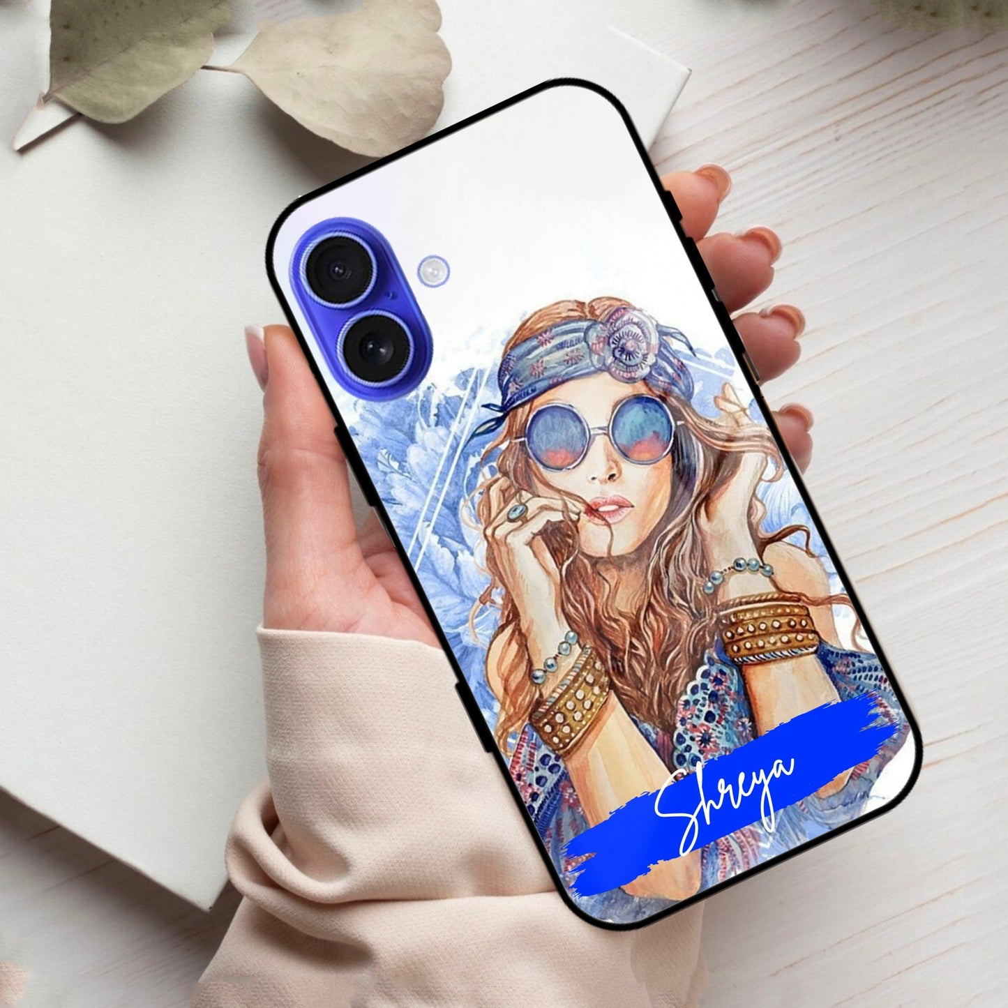 Bindass Babe Customize Glass Case Cover For iPhone