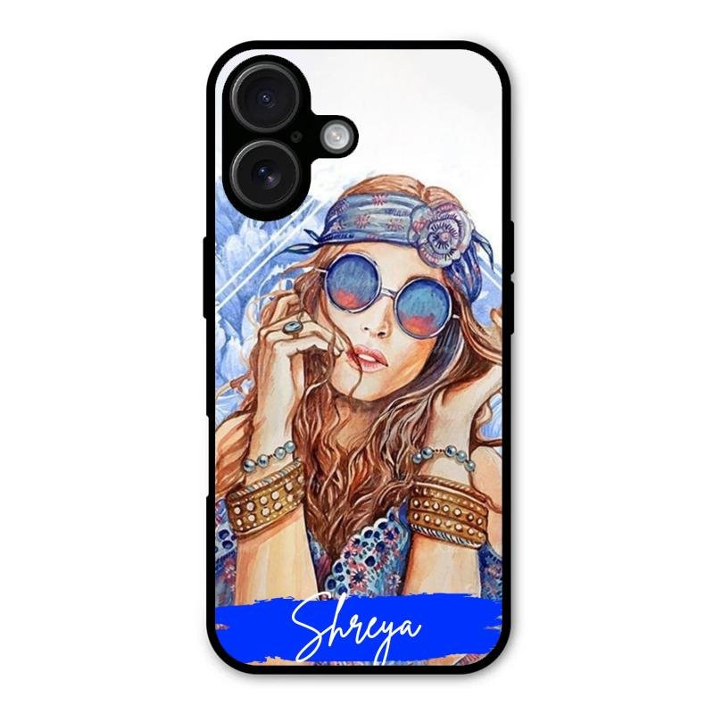 Bindass Babe Customize Glass Case Cover For iPhone 16